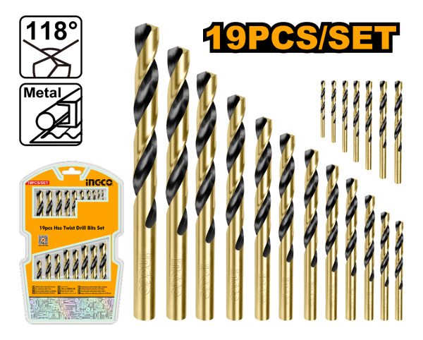 Set X 19 Mechas P Metal Ingco Akdb9190 P G