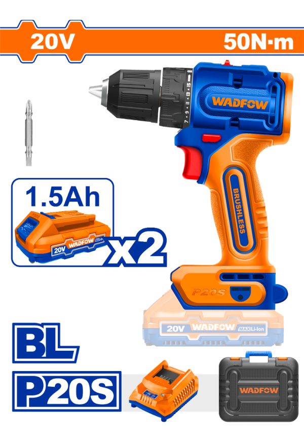 Atornillador 20v A Bateria P20s 50nm 2x Bat Carg Wadfow
