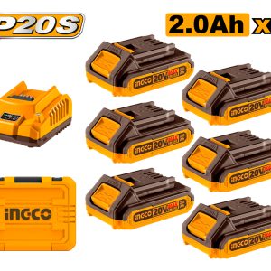 Set X 6 Baterias 2.0ah + Cargador Con Valija Ingco
