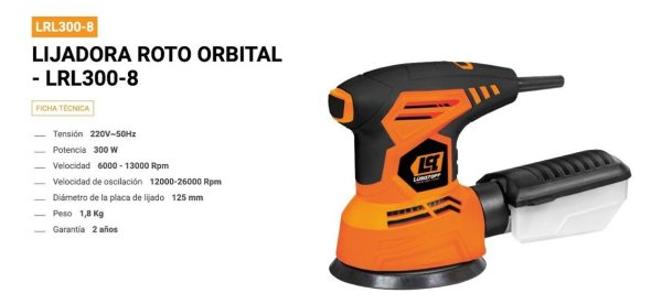 Lijadora Roto Orbital Lüsqtoff Lrl300-8 Naranja 50hz 300w