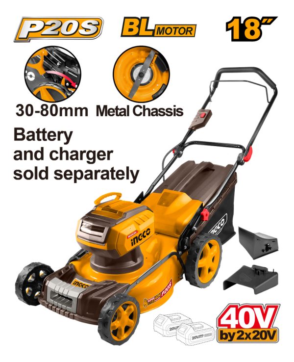 Cortadora Cesped 18 40v (20v+20v) Lmli20185 Ingco