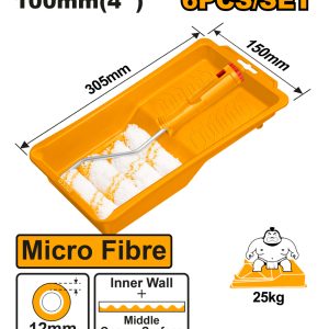 Set De 6pcs Rodillos Para Pintura Micro + 3 Repuestos Ingco