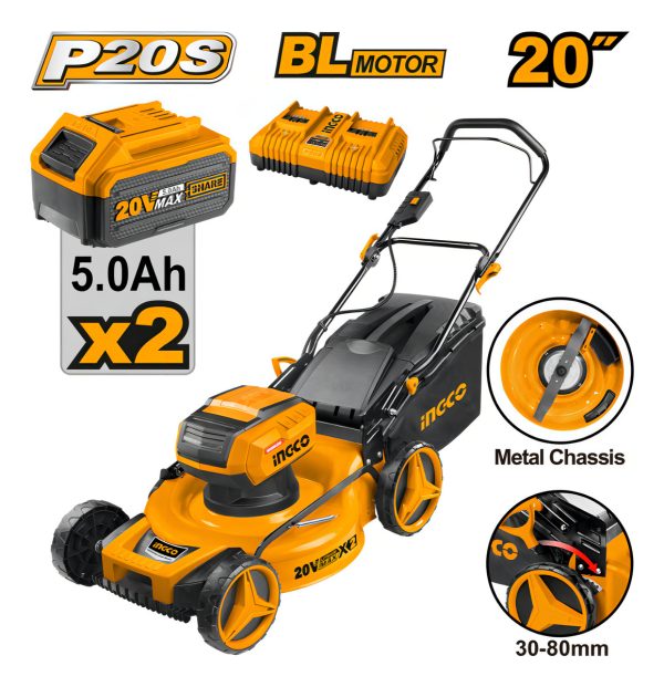 Corta Césped 20v 18 Ingco Lmli20182 Color Amarillo