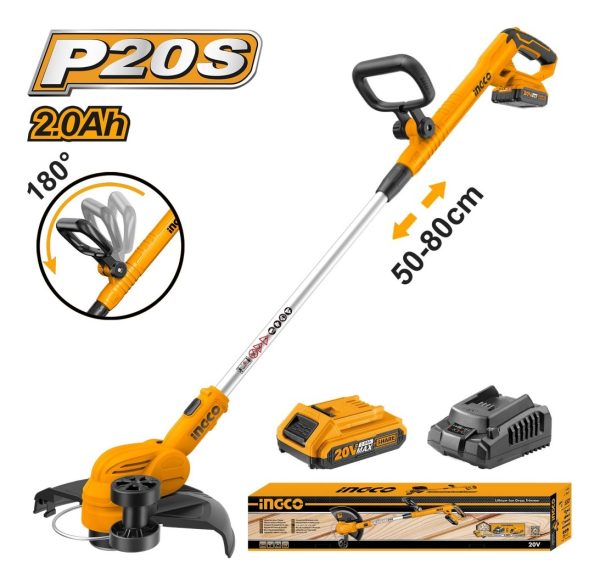 Bordeadora 20v C Bateria Y Cargador Ingco Cgtli203285