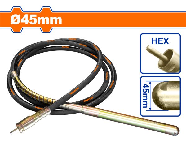 Manguera Para Vibrador De Hormigon Hex 45mm Wadfow Wvrp2a45