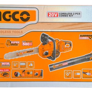 Kit Motosierra + Soplador Inalámbricos + 2 Bat 5.0ah Ingco