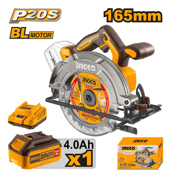 Sierra Circular A Bateria 20v P20s 165mm Cargx1 Batx1 Ingco