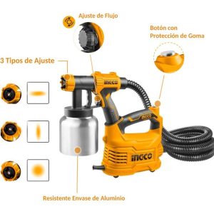 Equipo De Pintar Tacho Aluminio Ingco 550w Spg5008-2