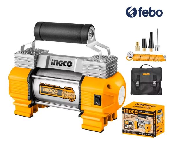 Compresor Auto 12 Volt 18amp Uso Rudo Ingco Aac2508 120psi
