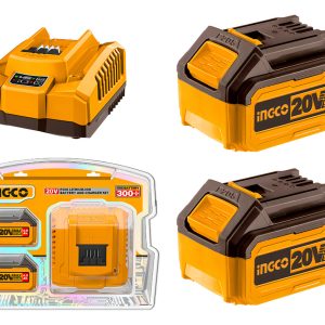 Set De 2 Baterias 20v 4amp + 1 Cargador Ingco Fbcpk1424