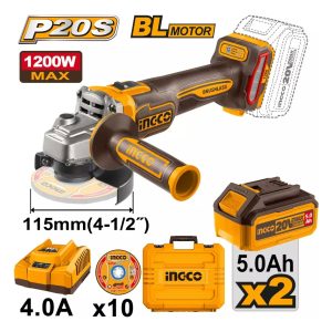 Amoladora 4 1/2 1200w Bat Y Carg Valija Ingco Cagli2211532