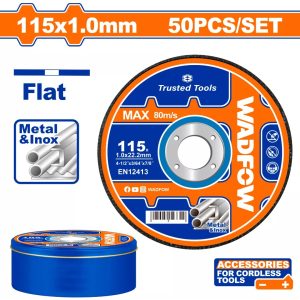 Lata X 50 Discos Corte Metal 4 1/2 X 1.0 Mm Wadfow Wac3l45