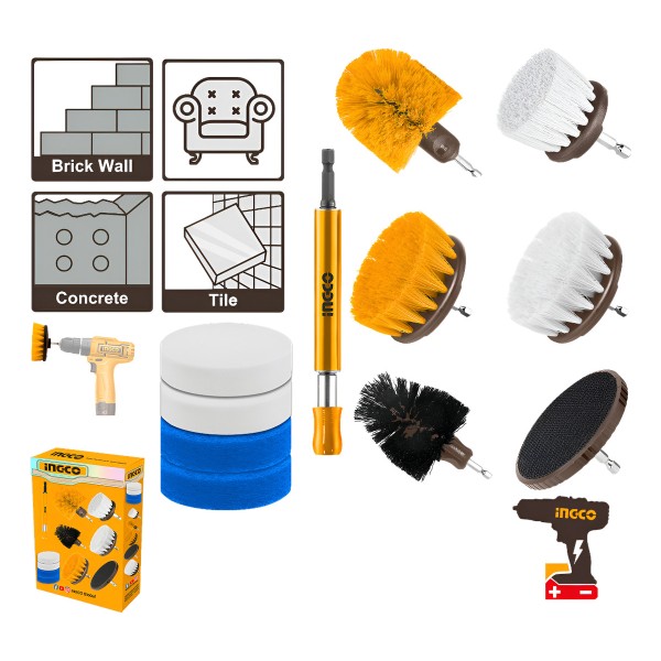 Set X 11 Cepillos P Taladro Multi Uso Ingco Wcb1101 Pg - Imagen 2