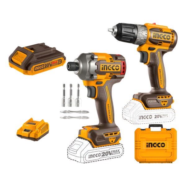 Set Atornillador De Impacto A Bateria 20v+ Atornillador 20v