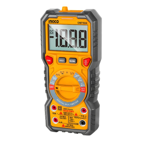 Tester Multimetro Digital Catiii 1000v 600v Ingco Dm7504