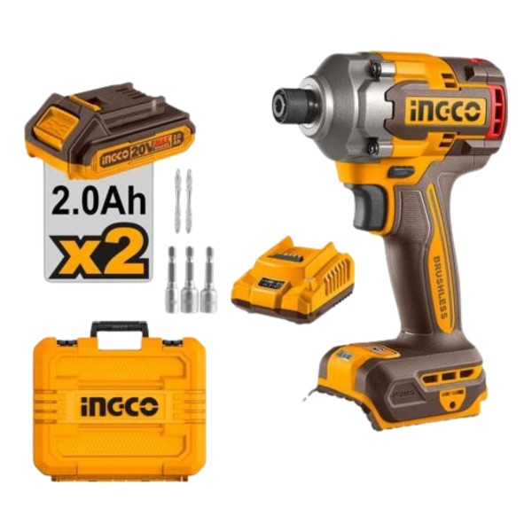 Atornillador De Impacto A Bateria 20v P20s Con 2 Bat Carg - Imagen 2