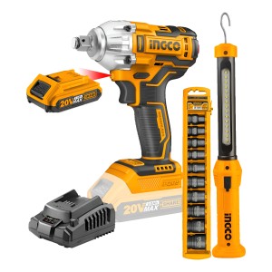 Super Combo Llave De Impacto 20v + Linterna Recargable Ingco