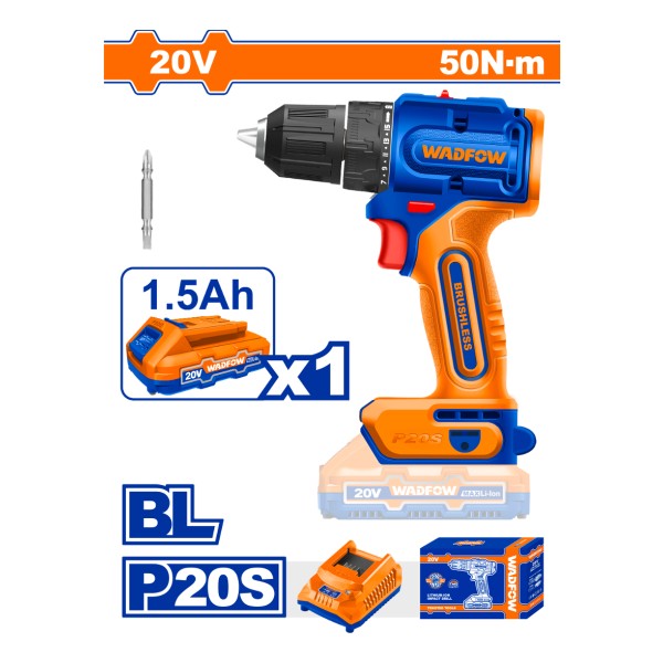Atornillador 20v A Bat P20s Brushless C/ 1 Bat Y Carg Wadfow - Imagen 2