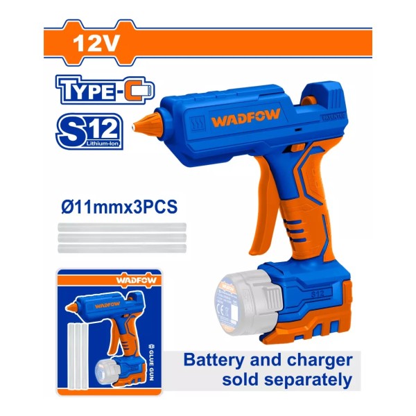 Pistola Aplicar Silicona 12v S12 15-18g/min Wlu1412 Wadfow - Imagen 2