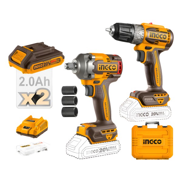 Set Llave Impacto 20v 400nm + Atornillador 20v + Carg + Bat