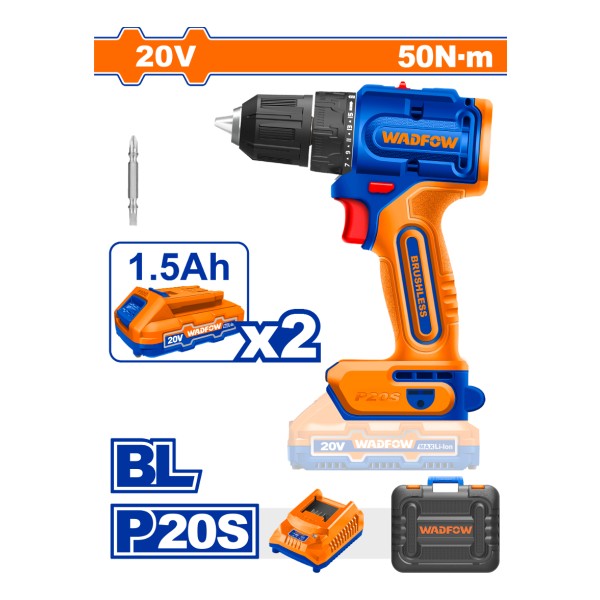 Atornillador 20v A Bateria P20s 50nm 2x Bat Carg Wadfow - Imagen 2