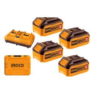 Set X 4 Baterias 5ah + Cargador Doble + Valija Ingco