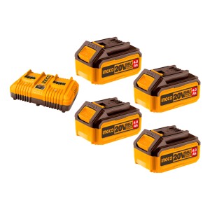 Set X 4 Baterias 4 Amp 20v + Cargador + Valija Fbcli20244