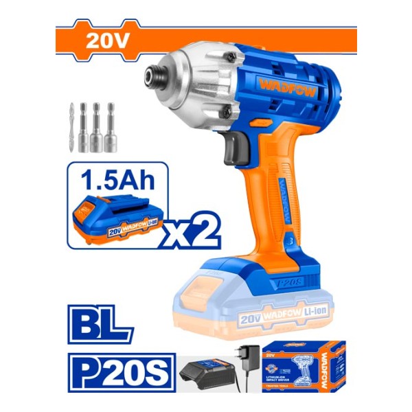 Atornillador De Impacto 20volt Wadfow 2 Bat 1.5 Ah - Imagen 2