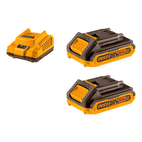 Set X2 Bateria 20v 2amp + 1 Cargador Ingco Fbcpk1222