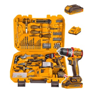 Kit Atornillador Percutor Valija + 165 Acc Ingco Hkthp11651