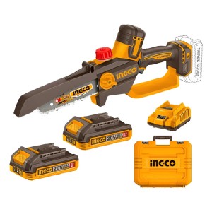 Motosierra A Batería 20v Ingco Autolubricante +2 Bat Y Carg Naranja