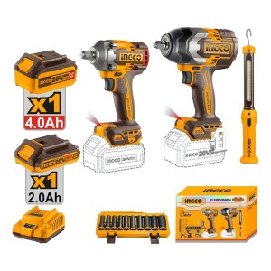 Combo 2 Llave De Impacto+linterna+2 Bat Y Mas Cosli2411 Naranja Claro 50/60hz