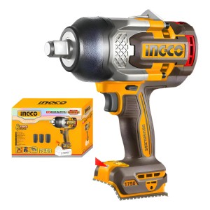 Llave De Impacto 1750nm 20v + 3 Dados Sin Bat Ingco Amarillo