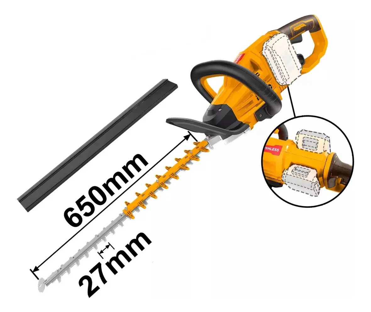 Corta Cerco 650mm 40v P20s Ingco Brushless Chtli40028 Color Amarillo - Imagen 2