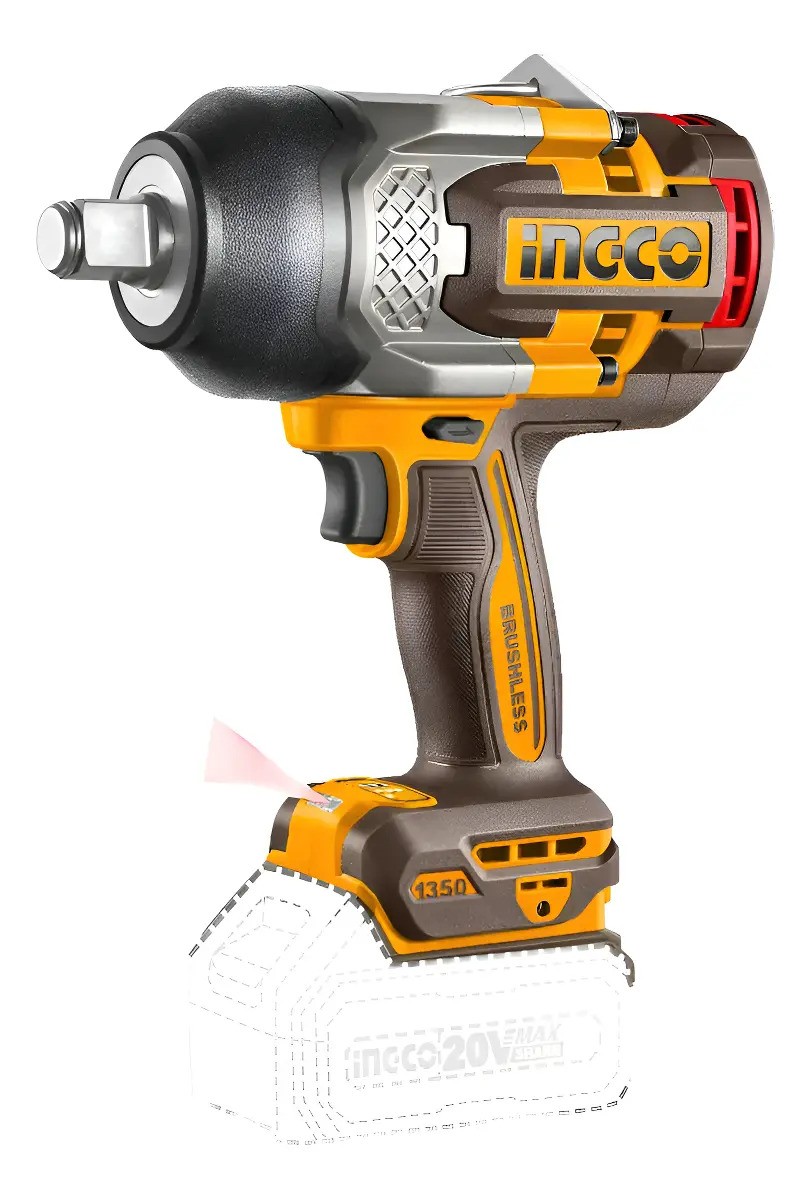 Llave De Impacto 3/4 1350nm + 3 Dados Ingco Ciwli201351 Amarillo - Imagen 2