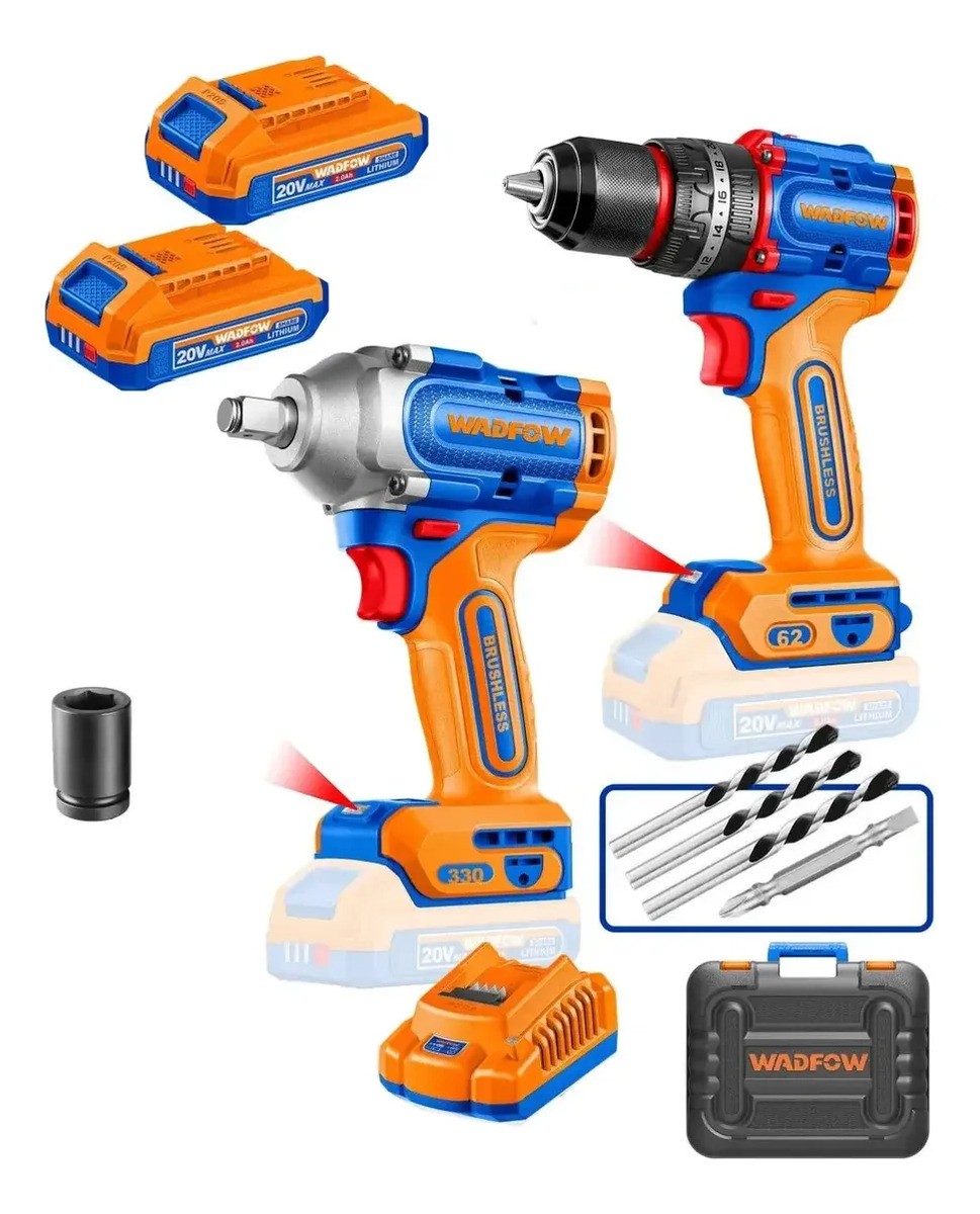 Kit Taladro Atorn Perc + Llave Impacto Acc Wadfow Wck20275