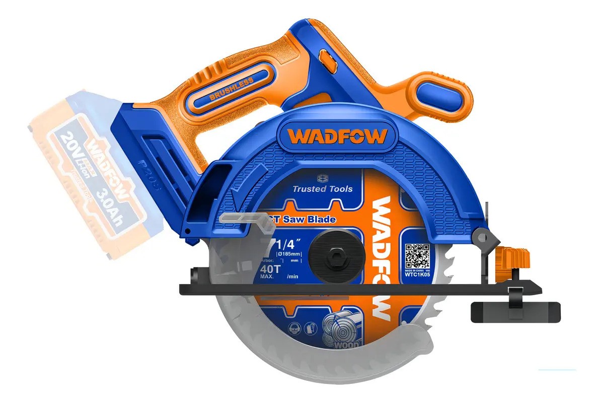 Sierra Circular 165mm P20s Wadfow Sin Bat Sin Carg Wlwp5520 Azul 50-60 - Imagen 2