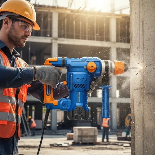 Rotomartillo 1500w 5.5j Wadfow Color Azul Frecuencia 50 Azul 50 - Imagen 3