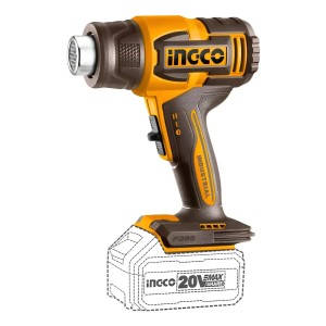 Pistola De Calor Ingco 550°c A Bateria P20s 20v + Accesorios Naranja Claro