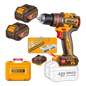 Ingco Taladro Atornillador 42v 69nm Con Valija Naranja Claro 50