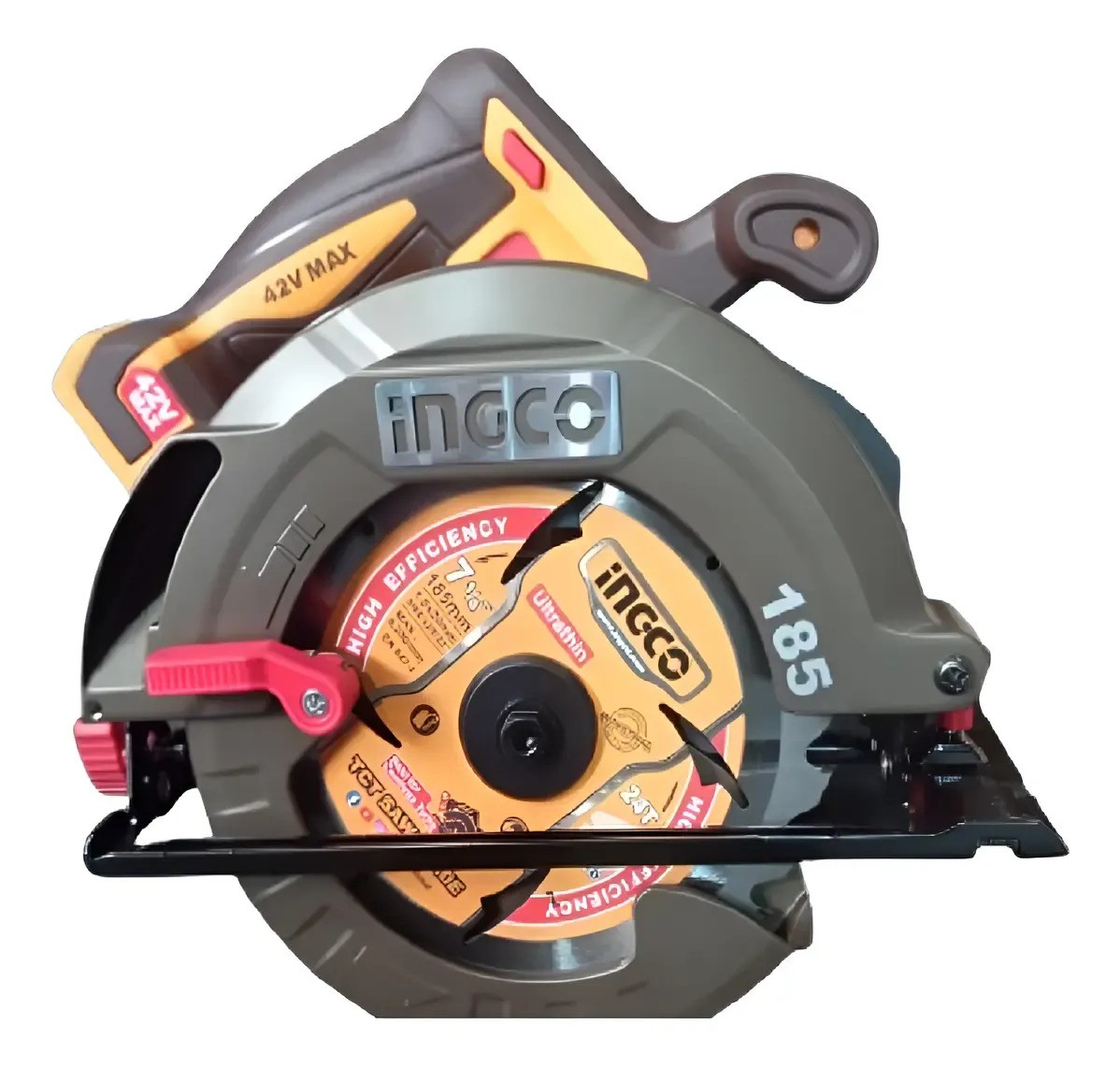 Sierra Circular A Batería 185mm 42v Motor Brushless + Baterí Naranja Amarillo - Imagen 9