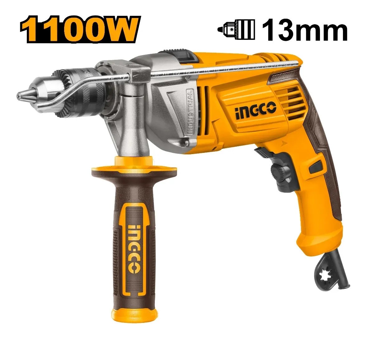 Taladro Percutor Ingco Id11008 1100w Velocidad Variable Colo Naranja Claro 60 Hz - Imagen 2