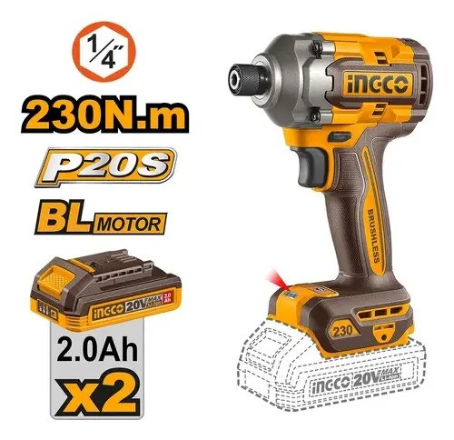Atornillador De Impacto A Batería Ingco Cirli2023- Color Naranja 50 Hz/ 60 Hz - Imagen 3