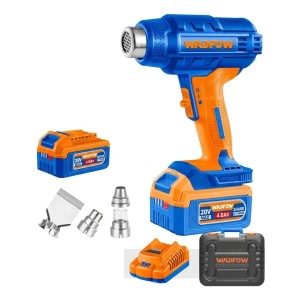 Pistola De Calor Inalámbrica 20v Cbat 4.0ah Wadfow Azul