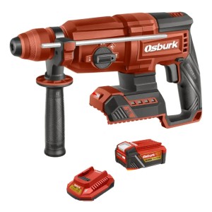Taladro Rotomartillo 25v Sds Plus + Bateria Cargador Osburk Rojo 50