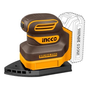 Lijadora De Palma Delta Ingco 20v + Lijas Herramientas Sin Bateria 50hz/60hz Amarillo 50/60