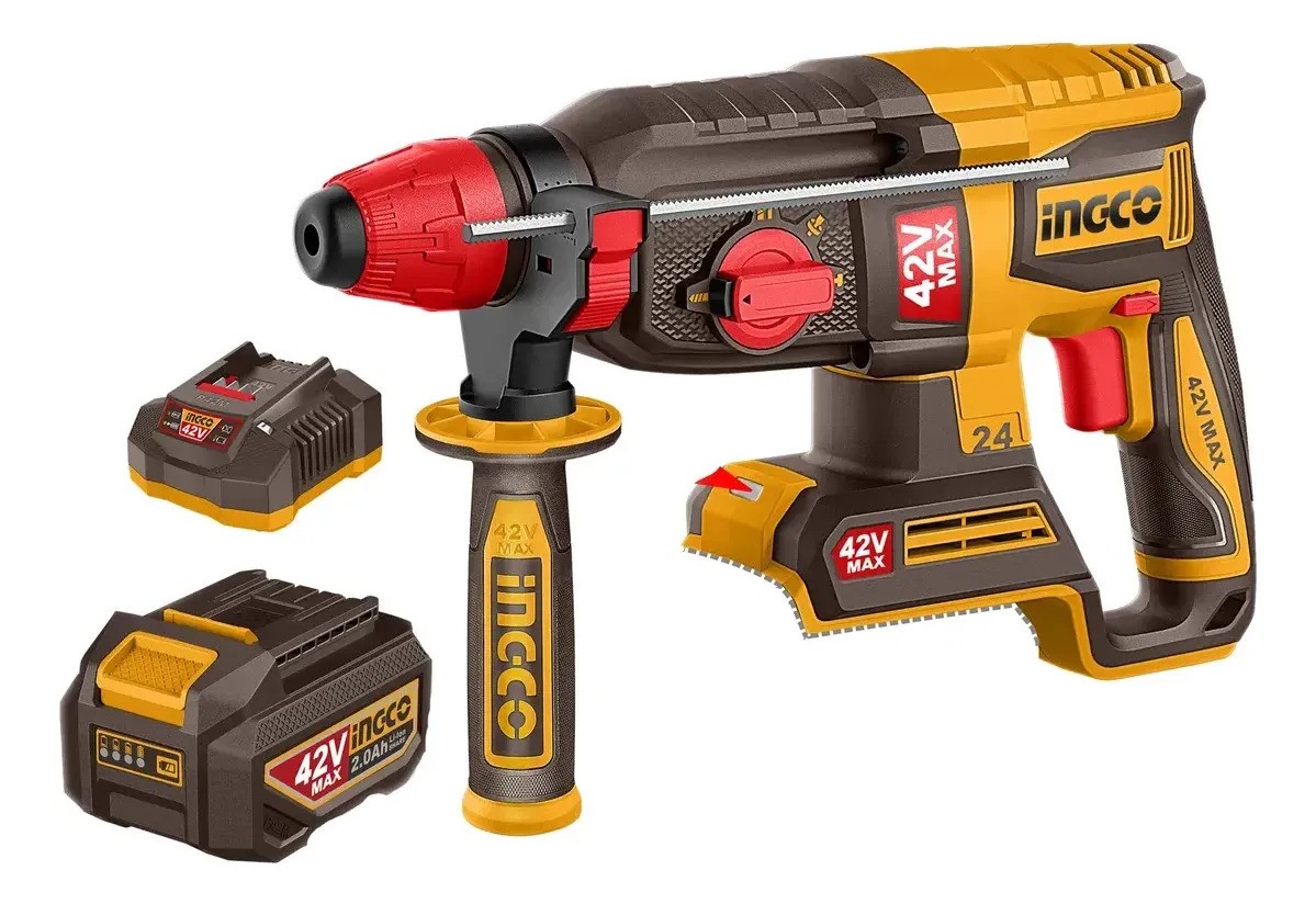 Ingco Rotomartillo A Batería 42v 2ah Sds Plus 24mm Naranja Claro 50