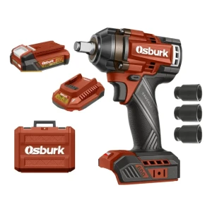 Llave Impacto 600nm Dado Cuadrado 25v + Accesorios Osburk Rojo 50