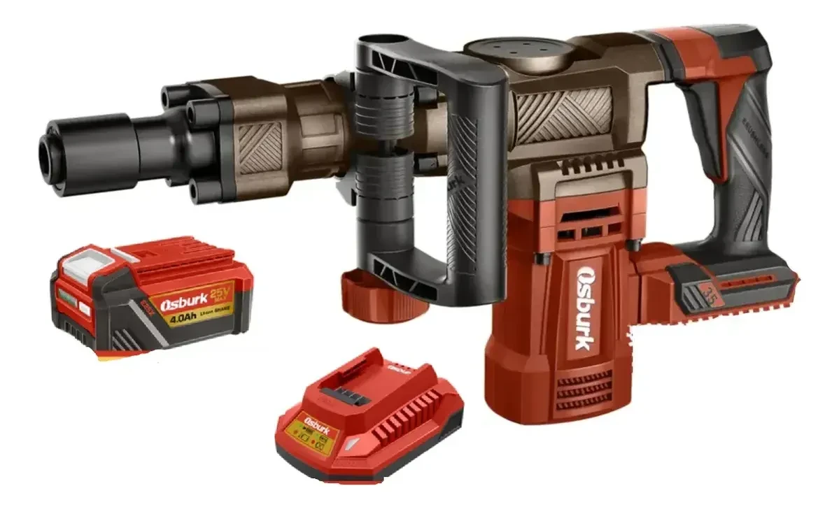 Taladro Rotomartillo 25v Sds Hex + Bateria Y Cargado Osburk Rojo 50