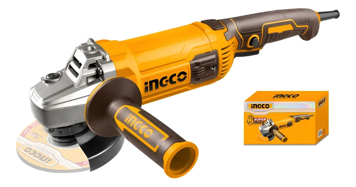 Amoladora Angular 5 1500w 9300rpm 125mm Ingco Ag150028 Color Amarillo